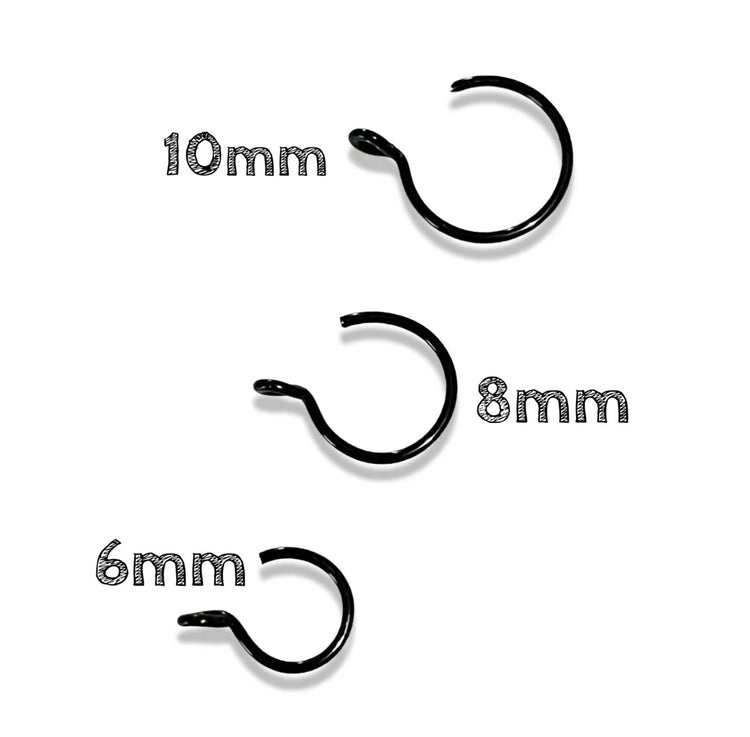 Nose, Lip or Cartilage Faux Ring Hoop Adjustable Unisex - Handmade 6mm 8mm 10mm sizes - 20g wire