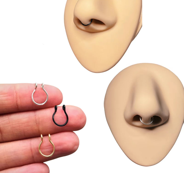 Faux Septum Nose Ring Clip-on Handmade 22-20 guage/5mm-10mm sizes