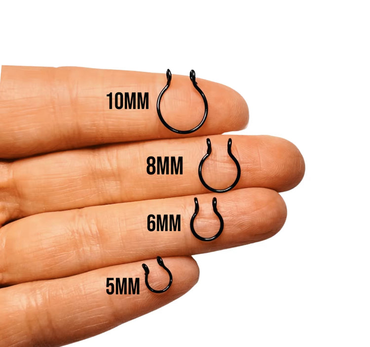 Faux Septum Nose Ring Clip-on Handmade 22-20 guage/5mm-10mm sizes