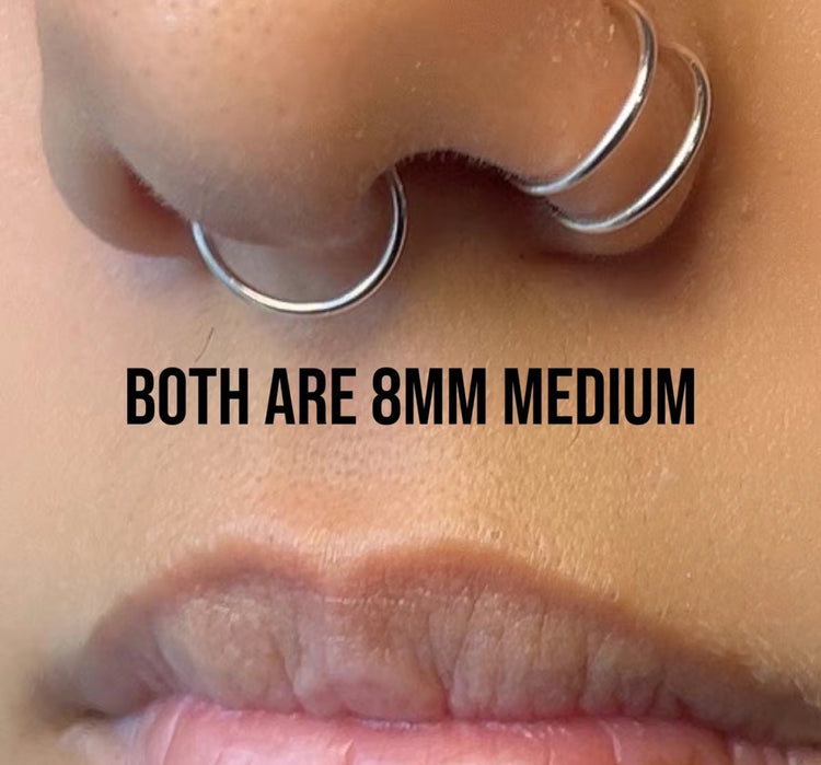 Septum and Double Nose Ring Faux Adjustable Set