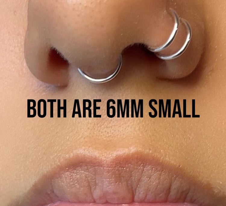 Septum and Double Nose Ring Faux Adjustable Set