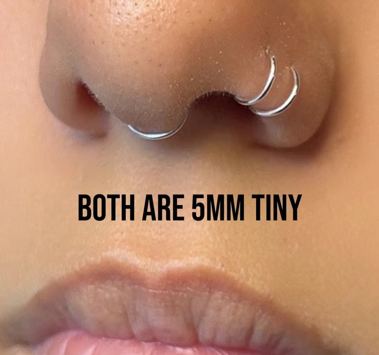 Septum and Double Nose Ring Faux Adjustable Set
