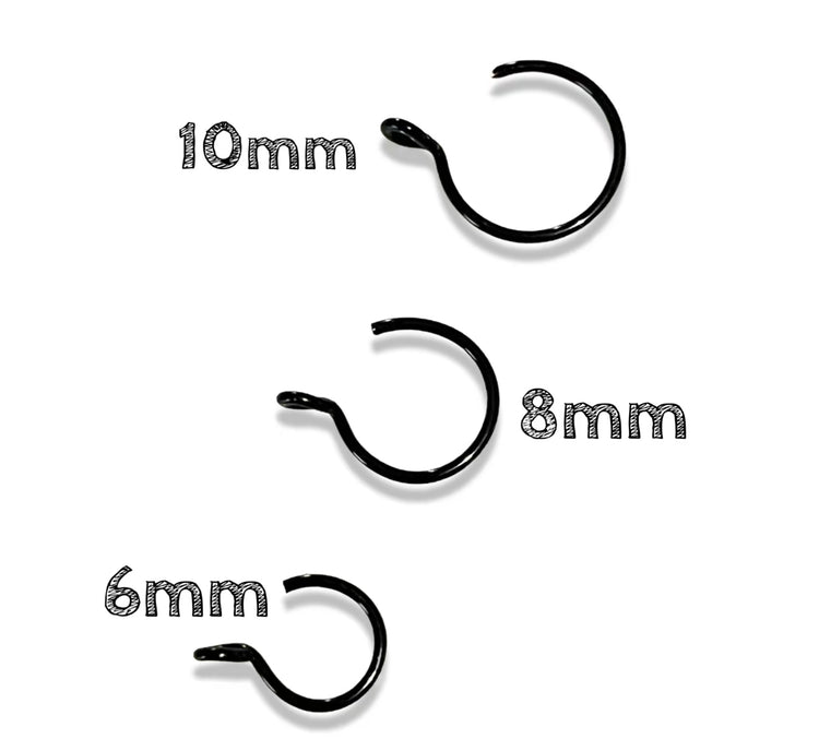 Double Twisted Wire Nose Lip or Cartilage Faux Ring Hoop Adjustable Unisex Handmade 6mm 8mm 10mm sizes - 20g wire