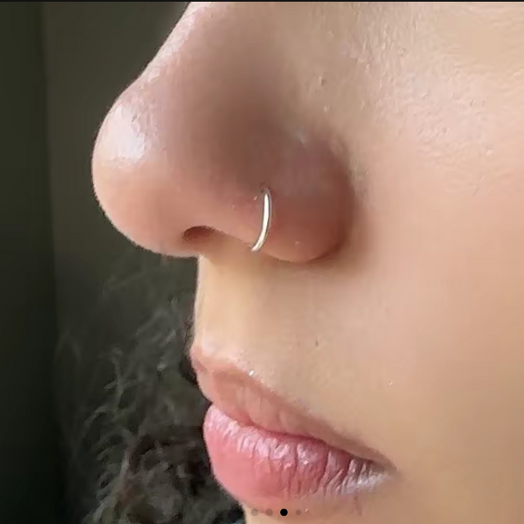 handmade adjustable unisex nose lip or cartilage faux ring hoop