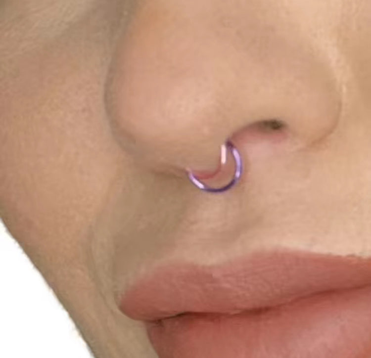 stackable faux septum rings - handmade copper wire - 20g & 18g