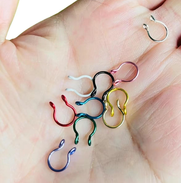 stackable faux septum rings - handmade copper wire - 20g & 18g