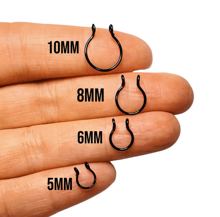 stackable faux septum rings - handmade copper wire - 20g & 18g