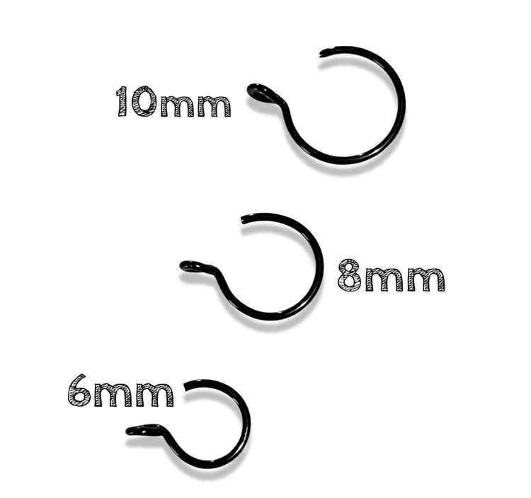 false twisted wire nose lip or cartilage faux ring hoop adjustable, unisex