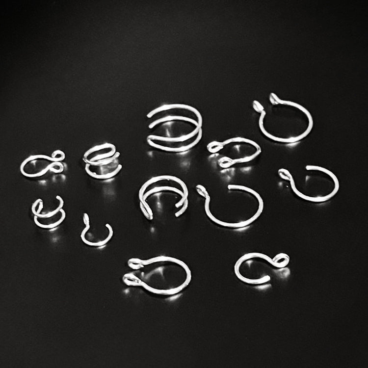 Best Sellers Fake Piercing Starter Set, Faux Piercings, Fake Nose Ring, Septum Ring, Cartilage or Tragus Ring, Lip Ring, Clip On Adjustable